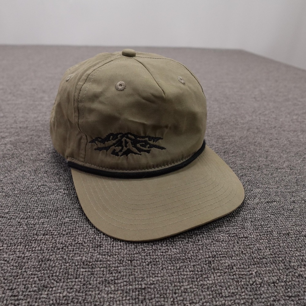 Decky Hat Cap Snap Back Mens One Size Green Twill Mountain Rope Baseball Outdoor